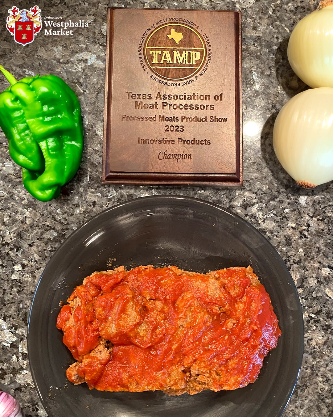 Best meatloaf CHAMPION award winner for Innovative Products at Texas Association of Meat Processors 2023 convention